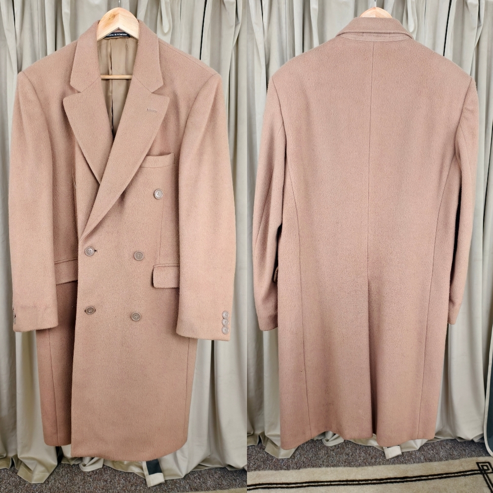 Vintage Tan Camel Boyfriend Boxy Full Length Long Coat - Picture 5 of 7